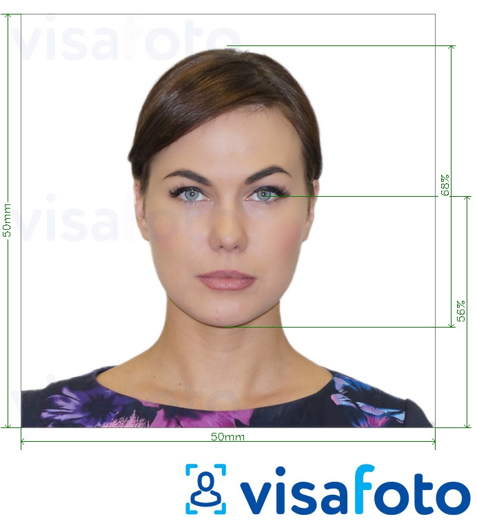 Fotobeispiel für Tschechische Republik Pass 5x5cm (50x50mm) mit genauer größenangabe
