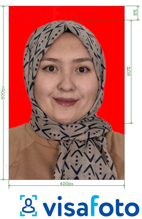 Fotobeispiel für Registrierung eines E-Visums für Indonesien mit genauer größenangabe