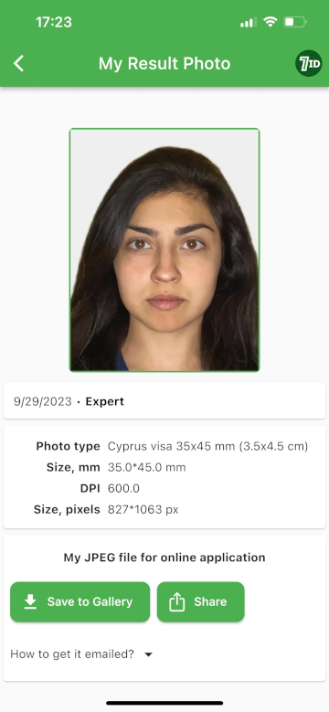 7ID Tətbiqi: Kipr Visa Foto Fon Redaktoru