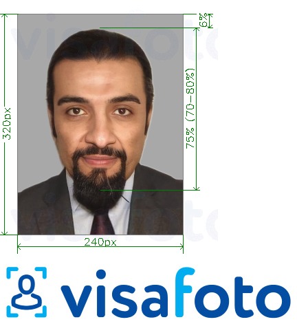 Fotobeispiel für Bahrain ID-Karte 240x320 Pixel mit genauer größenangabe
