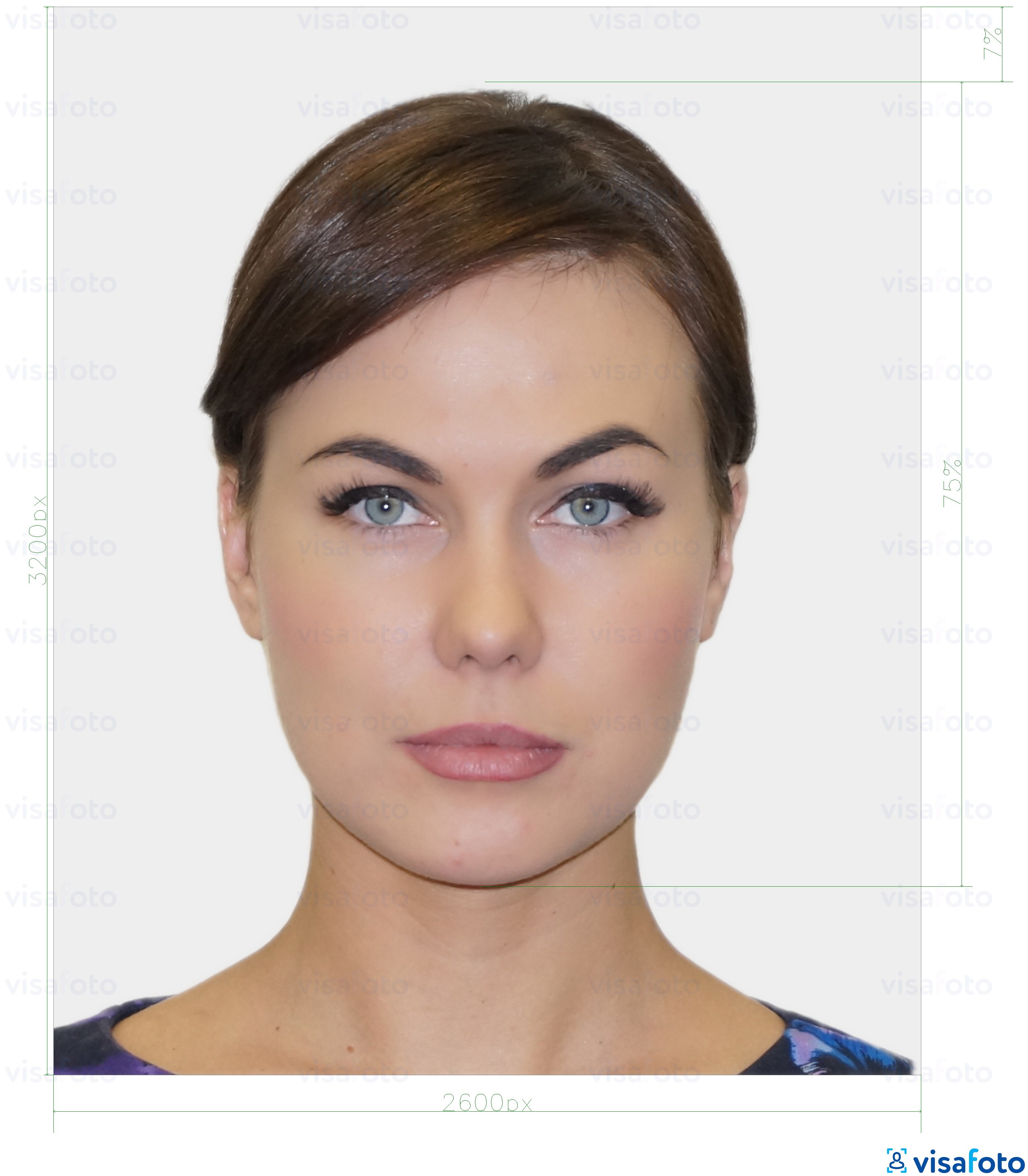 Fotobeispiel für Einwohner von Estland digitale Personalausweis 1300x1600 Pixel mit genauer größenangabe