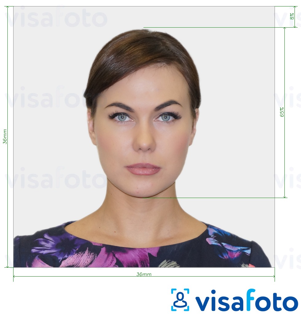 Fotobeispiel für Griechischer Personalausweis 3,6x3,6 cm (36x36 mm) mit genauer größenangabe