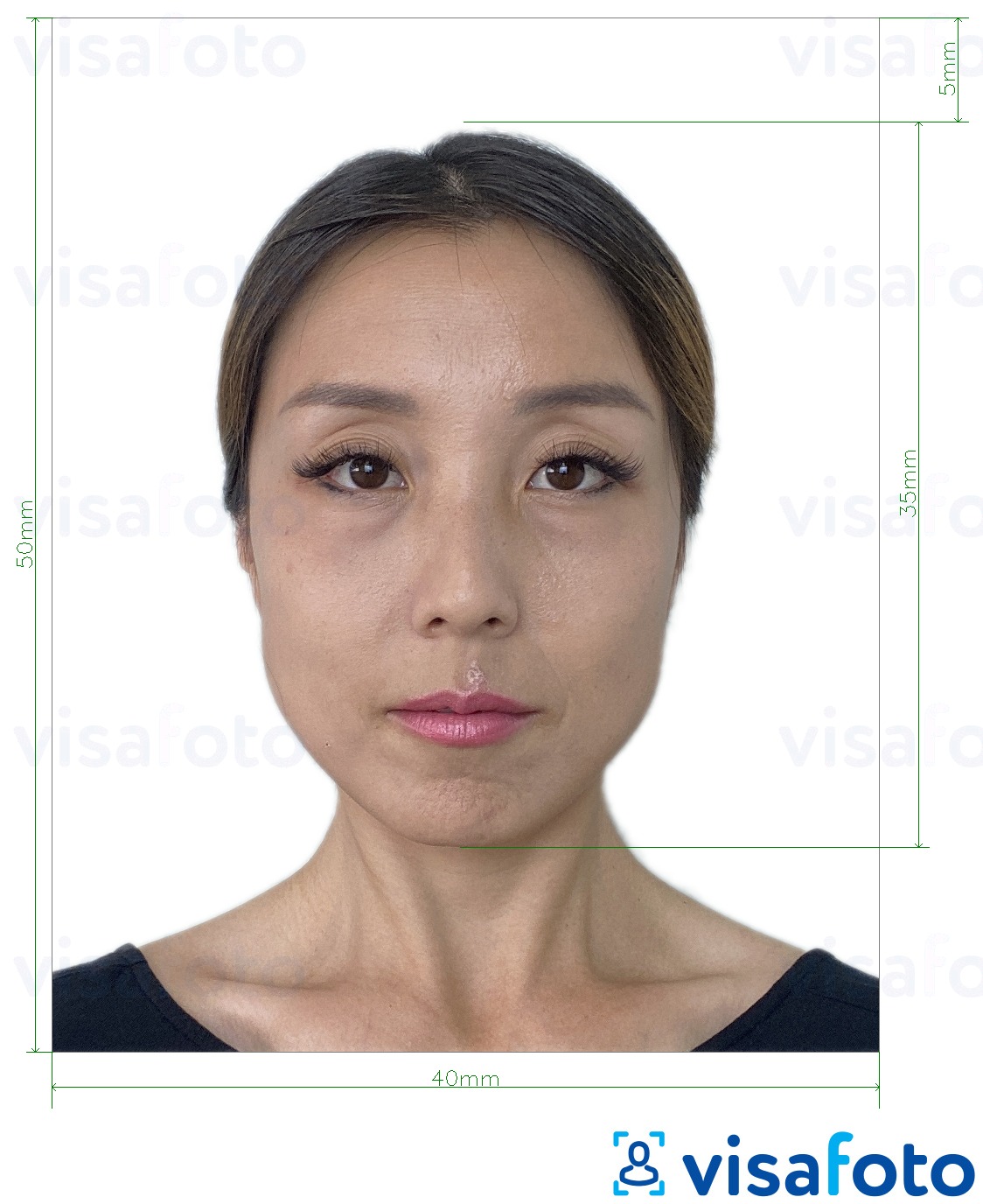 Fotobeispiel für Hongkong Ausweis 4x5 cm mit genauer größenangabe