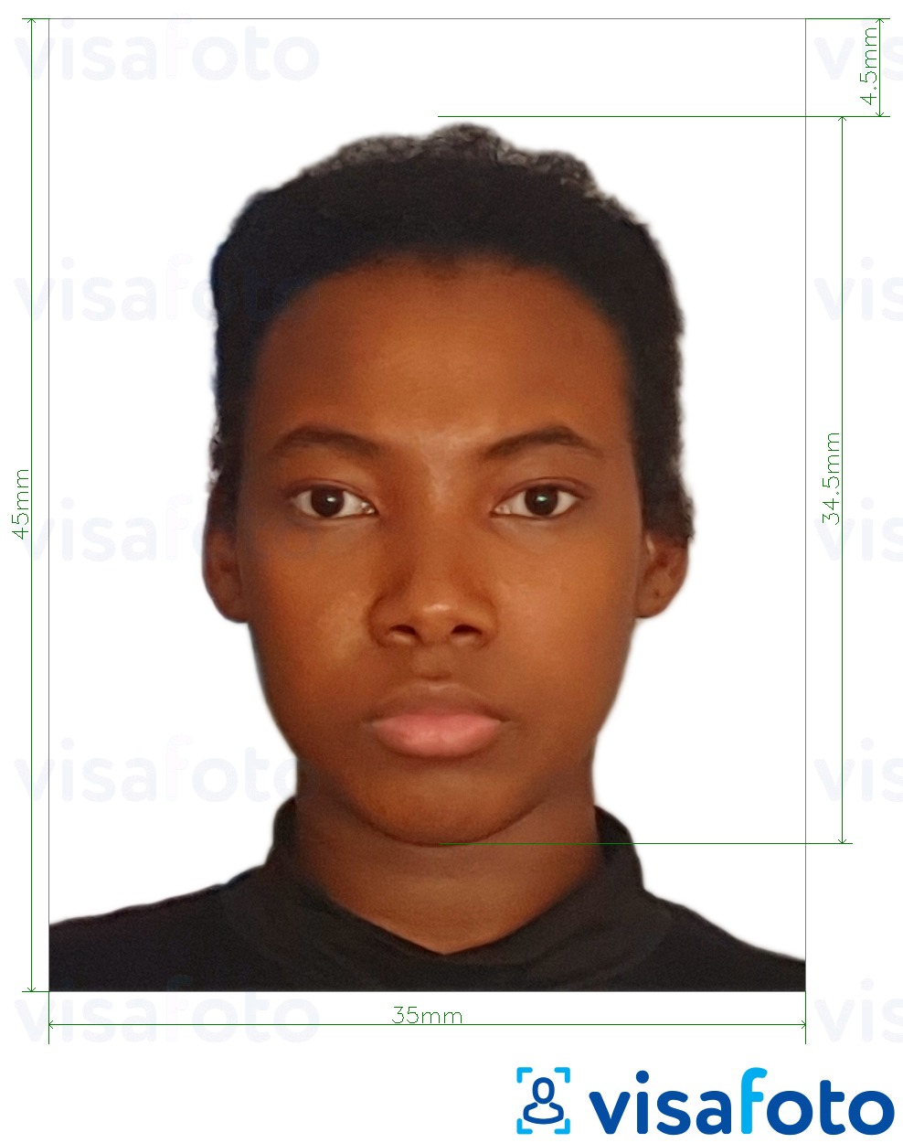 Fotobeispiel für Kenia ID-Karte 35x45 mm mit genauer größenangabe