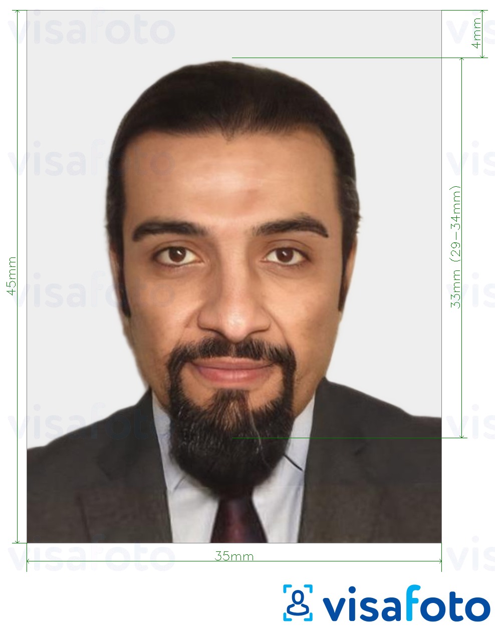 Fotobeispiel für Marokko National ID Card 35x45 mm (3,5x4,5 cm) mit genauer größenangabe