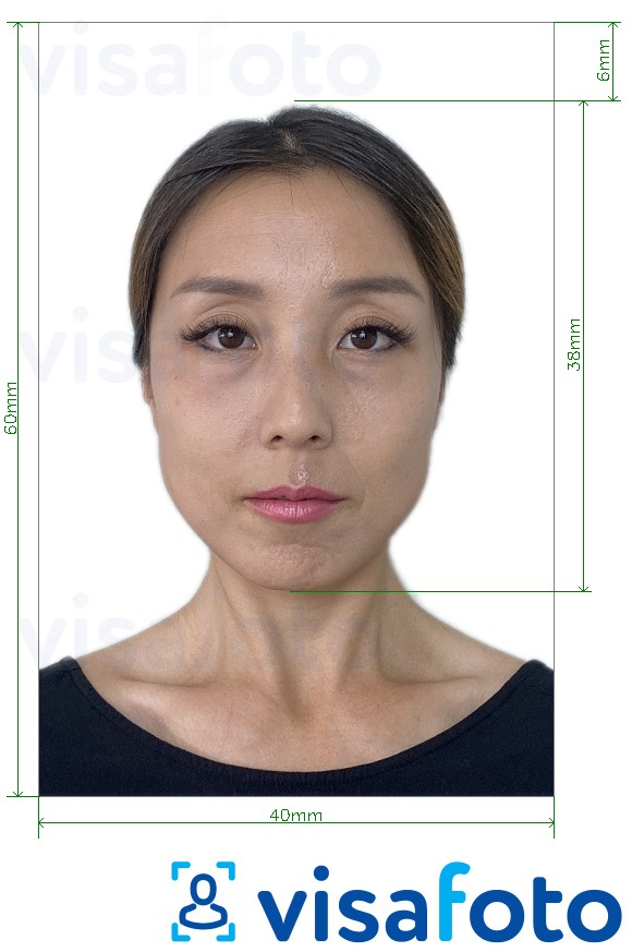 Fotobeispiel für Mongolische Staatsbürgerschaft 4x6 cm (40x60 mm) mit genauer größenangabe
