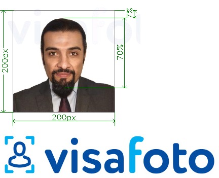 Fotobeispiel für Saudi-Arabien E-Visa online über enjazit.com.sa mit genauer größenangabe