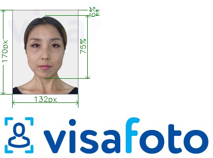 Fotobeispiel für Thailand Visum 132x170 Pixel mit genauer größenangabe