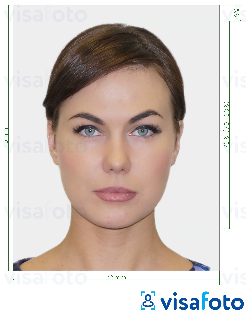 Fotobeispiel für Biometrisches Passfoto mit genauer größenangabe